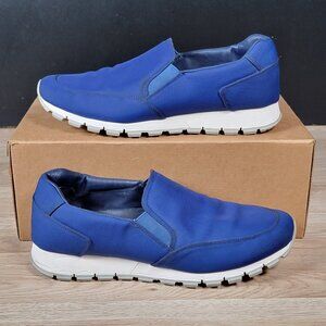 PRADA Sport Shoes Mens Size 10 1/4 US Blue White Loafers Casual Sneakers 4D 2805